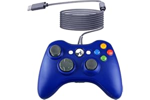 OSTENT Wired USB Controller Gamepad Joystick for Microsoft Xbox 360 Console Windows PC Laptop Computer Video Game Color Blue