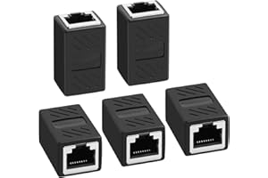 AXFEE 5 sztuk łącznika sieciowego RJ45, złącza Ethernet, ekranowany łącznik liniowy, złącze przedłużające kabel Ethernet Cat7/Cat6a/Cat6a/Cat6/Cat5e/Cat5, LAN-żeński kabel