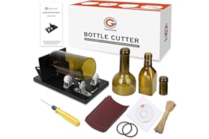 Genround Glass Bottle Cutter - Bottle Cutter Kit for Round and Square Bottles - Ideal Glass Cutters Tool for Wine, Beer, Mason Jars, Whiskey, Alcohol, Champagne (Ver. 2.1)