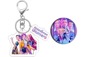 DEFGNOP K pop Demon Hunters Merch, Schlüsselanhänger und Abzeichen, Anime Figur Souvenir Jungen und Mädchen Rucksack Anhänger Pop Figuren aus Acrylic Geschenk Zubehör