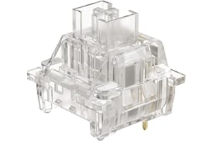 Akko V3 Pro Switch para Teclado Mecánico, Switches Lineales, 3 Pin 45gf, Ranura LED RGB, Cubierta 100% Transparente, Teclas MX para Teclados RGB/Kit DIY Barebones (45 Piezas, Cristal)