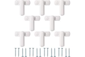 Kinstecks 8PCS Sash Jammer Strong Zinc Cast Alloy Extra Security Locks Sash Blocker Jammer for Various UPVC/PVC Doors and Windows and Home Security-White