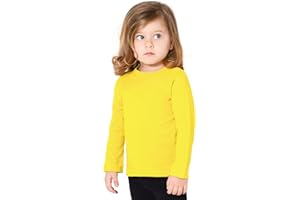 Lilax Girls' Basic Long Sleeve Round Neck Cotton T-Shirt
