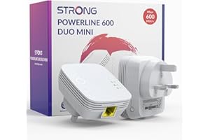 STRONG AV600 Powerline Adapter Kit, HomePlug AV2 Powerline Ethernet Extender, Plug & Play, One-Button Security, Power Saving Mode, 300 Meters Range, 100Mbps LAN Ports, Ideal for TV, PC, Gaming Console