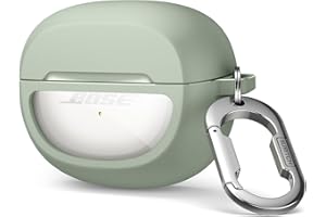 SURITCH Przezroczyste etui kompatybilne z nowymi słuchawkami dousznymi Bose Ultra Open (2024), trwałe, odporne na wstrząsy etui ochronne z TPU, z karabińczykiem i brelokiem i przezroczystym okienkiem