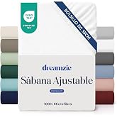Dreamzie - Fitted Sheet 16 x 200 cm Adjustable - Ultra Soft Microfibre | Off White &middot; For Mattresses up to 35 cm &middot; Oeko-Tex Ce