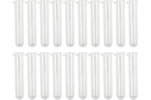 Pxyelec 50pcs 10ml Plastic EP Lab Centrifuge Tube Vial, Test Tube Sample Storage Container Liquid Round Bottom with Snap Cap