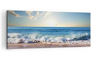 ARTTOR Cuadros Decoracion Salon mar orilla agua Lienzos decorativos 120x50cm Cuadro Sobre Lienzo Moderno Dormitorio Cocina Cuadros Pared Imágenes Wall Art Prints Decor Canvas Grande AB120x50-3551