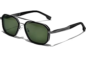 KANASTAL Retró Gafas de Sol Polarizadas Metálica de Alta Resistencia, Bisagra de Resorte Protección UV400 - Unisex para Conducción, Viajes y Pesca