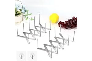 Miiepls Creative Home - 2 Supporti Per Coperchio A Coste In Acciaio Inox, Telescopico, In Acciaio Inox, Per Padelle, Pentole, Coperchi