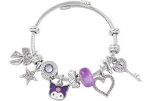 CWED Braccialetti bambina, Ku-romi Bracciale Pendente, braccialetto dei cartoni animati, regalo personalizzato per ragazze e bambini