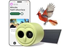 CAMOJOJO Hibird 4K HD Smart Bird Feeder Camera, Solar-Powered, 2.4G/5G Dual WiFi, 6X Slow-Motion Video, AI Identifies 10,000+ Species