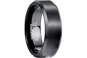 NUNCAD Mens Wedding Ring 4mm/6mm/8mm Tungsten Carbide Ring for Men Women Silver/Black/Gold Simple Band Ring Comfort Fit Size L1/2 to Z+3