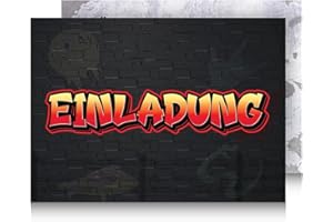 ‎JEAN-PHILIPPE DIETZ Jean-Philippe Dietz® 12 Einladungskarte für Kindergeburtstag oder Partys - Kinder Geburtstagseinladungskarten - Einladungen zum Geburstag für Jungen (BESTSELLER ROT)