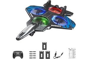 TAIZhiChen Avion Télécommandé en Mousse EVA, Jouet d'Extérieur Portable à 6 Canaux, Facile à Piloter, Modèle d'Avion de Chasse, Hélicoptère de Loisir, Bleu Trois Batterie