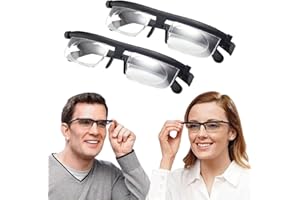 SENRN Adjustable Focus Glasses Dial Vision Near and Far Sight, HD Zoom Adjustable Degree Reading Glasses, Distance Reading Glasses for Men Ladies Elderly (2Pcs)