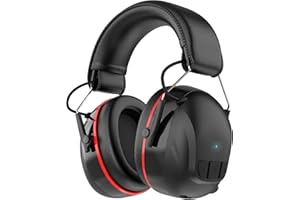 Doohoeek Bluetooth 5.4 Hearing Protection Headphones with 1200mAh Rechargeable Battery, 120 Hours Working Time, 30dB SNR, Noise Cancelling Earmuffs for Mowing, Woodworking and Landscaping