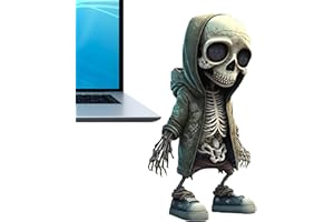 WOTEG Figurine di scheletro in resina, decorazione di Halloween da collezione, decorazione gotica per la casa | Statua in resina commemorativa con scheletro da collezione, dettaglio dipinto a mano