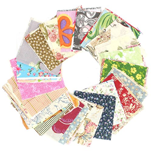 KING DO WAY 60 Stueck Stoffpaket Stoffreste Stoffpaket Patchwork Stoffe Reste Baumwolle DIY 10cm x 10cm