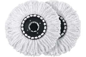 CLEANmaxx 05551 wymienna nakładka do mopa, okrągła, 2-częściowy zestaw | do mopu Power | chłonna mikrofibra | wycieranie kurzu i czyszczenie na mokro