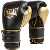 Everlast Powerlock2 Boks Eldiveni - Gelişmiş Performans ve Stil, Siyah/Altın ve Beyaz/Altın, Bedenler 340 g/396 g/46 g - Boks