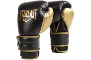 Everlast Powerlock2 - Guantes de boxeo, rendimiento y estilo mejorados, negro/dorado y blanco/dorado, tallas 12 onzas, 14 onzas, 16 onzas, guantes de entrenamiento ideales para boxeo