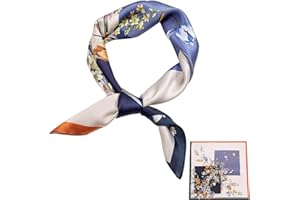 ZhaoCo Kwadratowe szaliki 100% jedwab morwowy, 66 x 66 cm / 26 x 26 cali mały modny miękki szalik na szyję prezenty dla kobiet