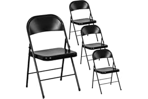 LuxNook Juego de 4 sillas de Cocina Plegables de Metal, sillas de Cocina, jardín y Camping