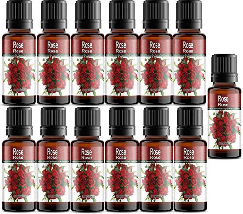 15 Botellas Aceites Perfumados Concentrados con Aceites esenciales Puros Organiterra (Caja Completa) - ROSA- 10ml cada uno envase de vidrio