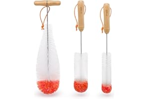 ATDDO Juego de 3 Cepillo Limpia Botellas Compatible con Sodastream Botellas, Limpiador Botellas por Dentro para Limpiar Botellas de Cristal Biberones