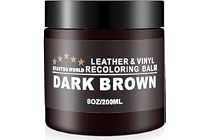 STARTSO WORLD Leather Recolouring Balm 200ml | Dark Brown Leather Repair Kit for Furniture, Leather Color Restorer for Couches | Leather Dye | Repair, Restore & Renew Old, Faded Leather