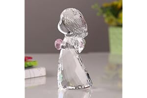 DOJOZ Presse-papier en forme de petit ange en cristal - Cadeau de Noël ou d'anniversaire - Décoration de collection (blanc)