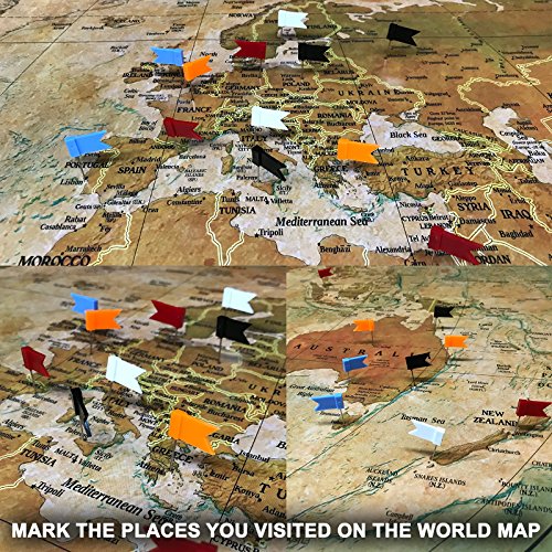 Fototapete Historische Weltkarte Wand-dekoration – Wandbild Retro Poster-Motiv by GREAT ART (210 x 140 cm) - 9