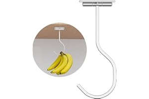 saffruff Folding Banana Hook Silver - Banana Hanger Under Cabinet, Under Counter Banana Hook Foldable Adhesive