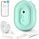 ZEITEL Label Maker 203DPI Wireless Mini Printer with 14x40mm Roll | Fast Thermal Printing for Home and Office Tasks, Clear La