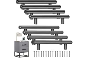 Shao hua 8 PCS T- Bar Bâton Cuisine Porte Poignées Tire Avec Vis(200MM), Acier Inoxydable Poignee de Meuble Espacement des Trous 128 mm, pour d'armoire Cuisine, le noir