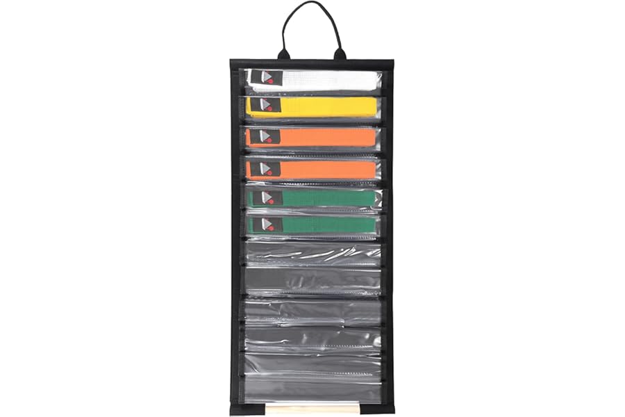 SUMNACON 12 Belts Martial Arts Belt Display Holder, Dust-proof Karate Taekwondo Belt Organizer Wall Hanging Martial Arts Belt Holder Belt Hanger for Martial Arts Karate Taekwondo Learners (No Belts)