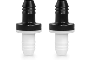 QWORK Valvola di non ritorno unidirezionale, 10 mm 3/8" ABS, 2 pezzi