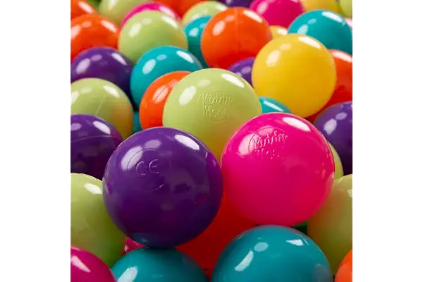 KiddyMoon 700 Bolas/7Cm Bolas Colores De Plástico para Piscina para Niños, Verdeclr/Amarillo/Turquesa/Naranja/Rosaos/Violeta
