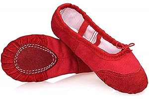 DoGeek Chaussure de Ballet Ballerine Fille Chaussure de Danse Chaussures Pilates Chaussures Yoga Gymnastique Split Plate Ballet Doux Toile Chaussons pour Enfants,Adultes,Filles