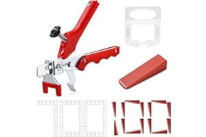Yulado Système de Nivellement Carrelage, 2mm d’Aide à la Pose 700 Clips+ 100 Cales 1 Pince pour Aide à la Pose de Carreaux, Kit de Niveleur Carrelage pour le Bricolage et les Professionnels