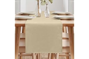 ARVOV Bieżnik na stół, wiosna, nowoczesny, zmywalny, bieżnik o wyglądzie lnu, wodoodporny, bieżnik do jadalni, na imprezę, urlop (beżowo-kremowy, 40 x 180 cm)