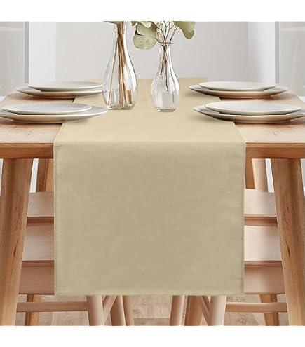 Runner da tavola rivestito con struttura effetto lino, idrorepellente