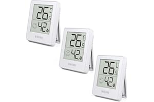 MAVORI® 3 St. Digitales Thermometer I Hygrometer | Feuchtigkeitsmessgerät I Raumtemperatur Messgerät | Luftfeuchtigkeitsmesser & Innenthermometer für präzise Messung (Weiß, 3er Set)