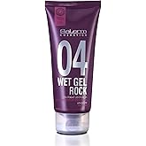 SALERM - Hair Fixing Gel - Pro Line Wet Gel Rock 2-200ml - Long Lasting Strong Hold - Wet Effect - with Caffeine and Fixing R
