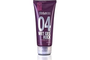 SALERM - Gel Fijador de Pelo - Pro Line Wet Gel Rock 04-200ml - Fijación Fuerte de Larga Duración - Efecto Mojado - con Cafeína y Resinas Fijadoras - No Deja Residuos - Peinado Flexible