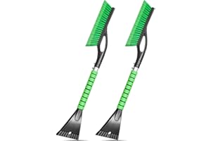 ‎SEAAES SEAAES Eiskratzer Auto mit Besen - Abnehmbarer Schneebesen Auto - 69cm Stabiler & Langlebiger Scheibenkratzer Auto - Effektiver Auto Eiskratzer Schneebürste für LKW SUV Windschutzscheibe - 2pcs