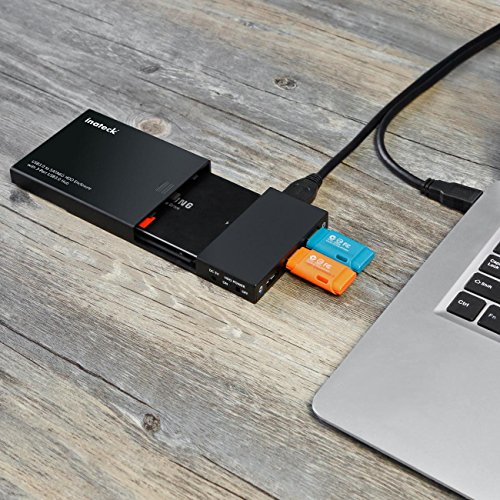 Inateck 3-Port USB 3.0 Hub mit 2,5 Zoll USB 3.0 Festplatte Externes Gehäuse für 9,5mm 7mm 2,5 Zoll SATA HDD SSD, Unterstützung von UASP - 7