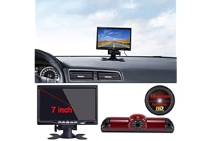 DYNAVSAL 7'' Inch TFT LCD Color Auto Monitor + 1280x720 Pixel 1000 TV Lines Parking Camera, HD Night Vision Rear View Backup Camera for Fiat Ducato X250 X290/Peugeot Boxter/Citroen Jumper Transporter Van