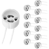 GU10 Lamp Sockets for Halogen and LED Bulbs, 0-250V, 2A Max. 300W, Ceramic Lamp Holder with Silicone Cable, GU10 Base to Chan